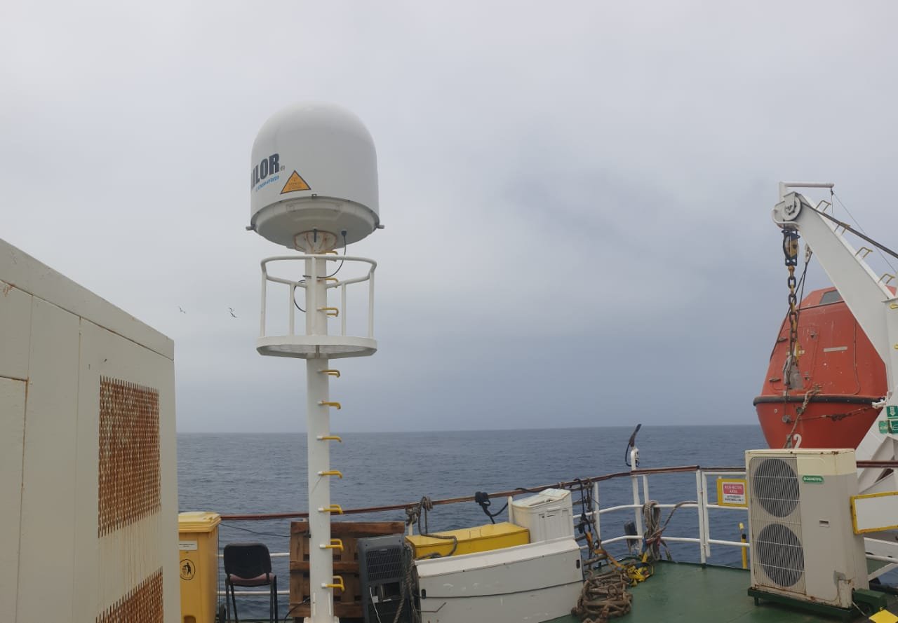 FleetBroadband maritime satellite communication system installation on vessel